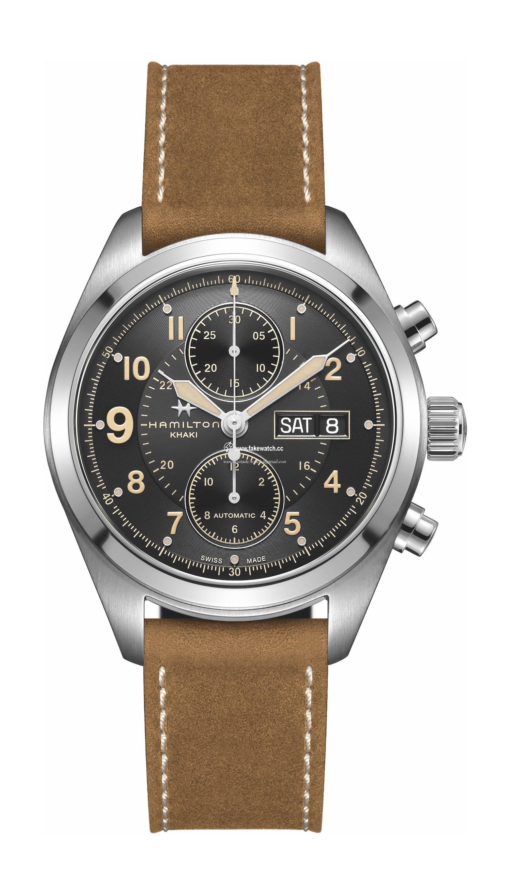 Hamilton Khaki Field Auto Chrono 42mm noir PVD noir H71616535