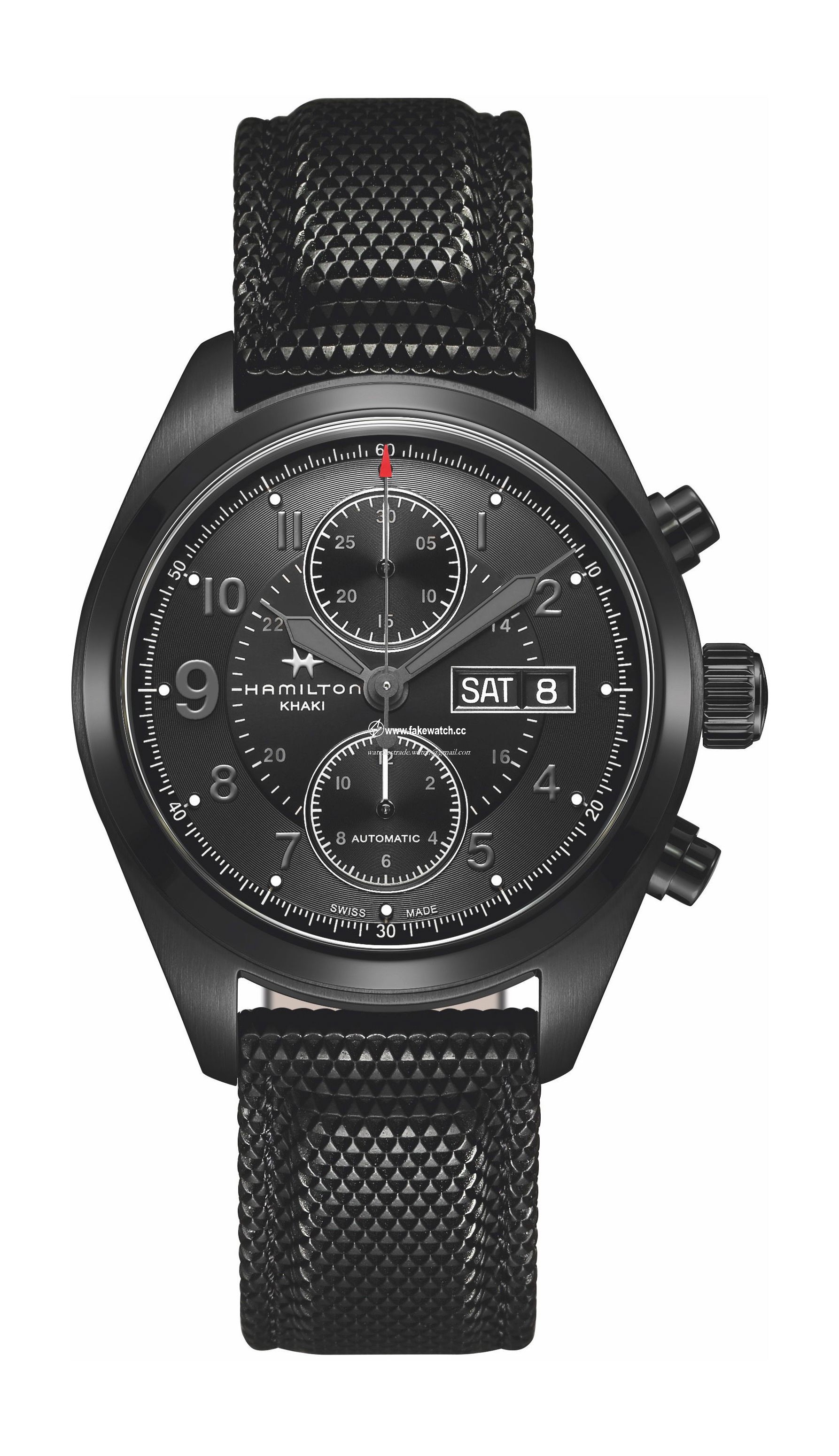 Hamilton Khaki Field Auto Chrono 42mm noir PVD noir H71626735