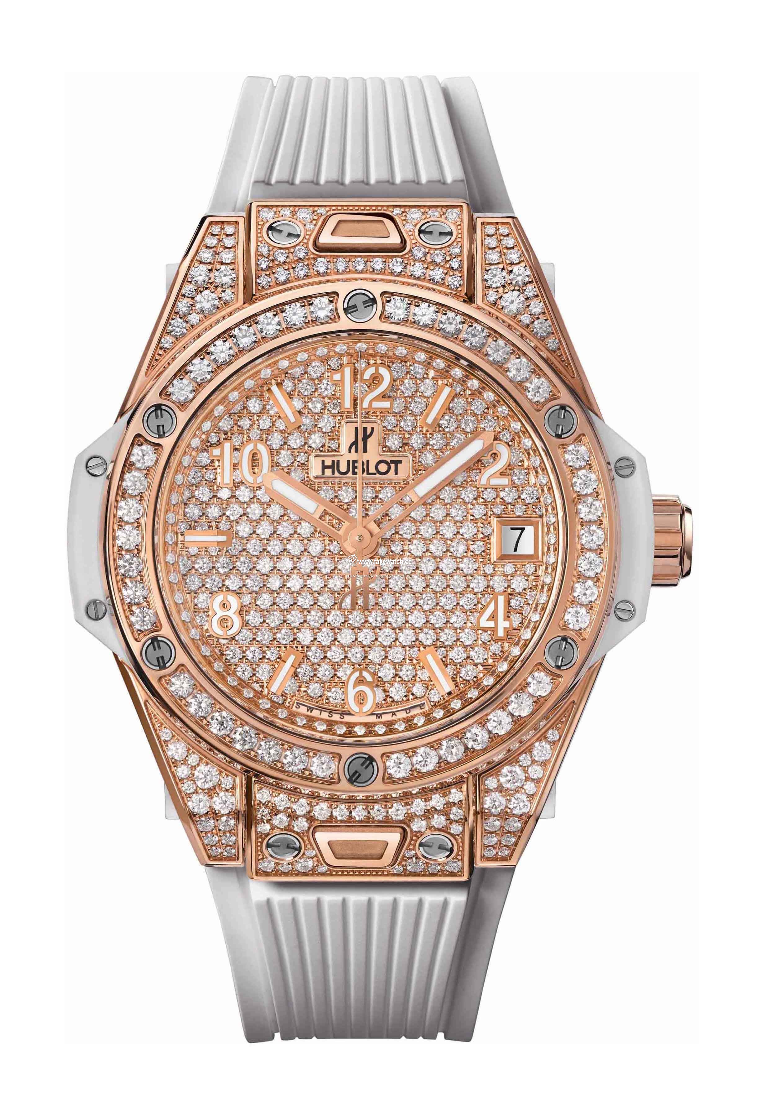 Hublot Big Bang One Click King Gold White Full Pave 465.OE.9010.RW.1604