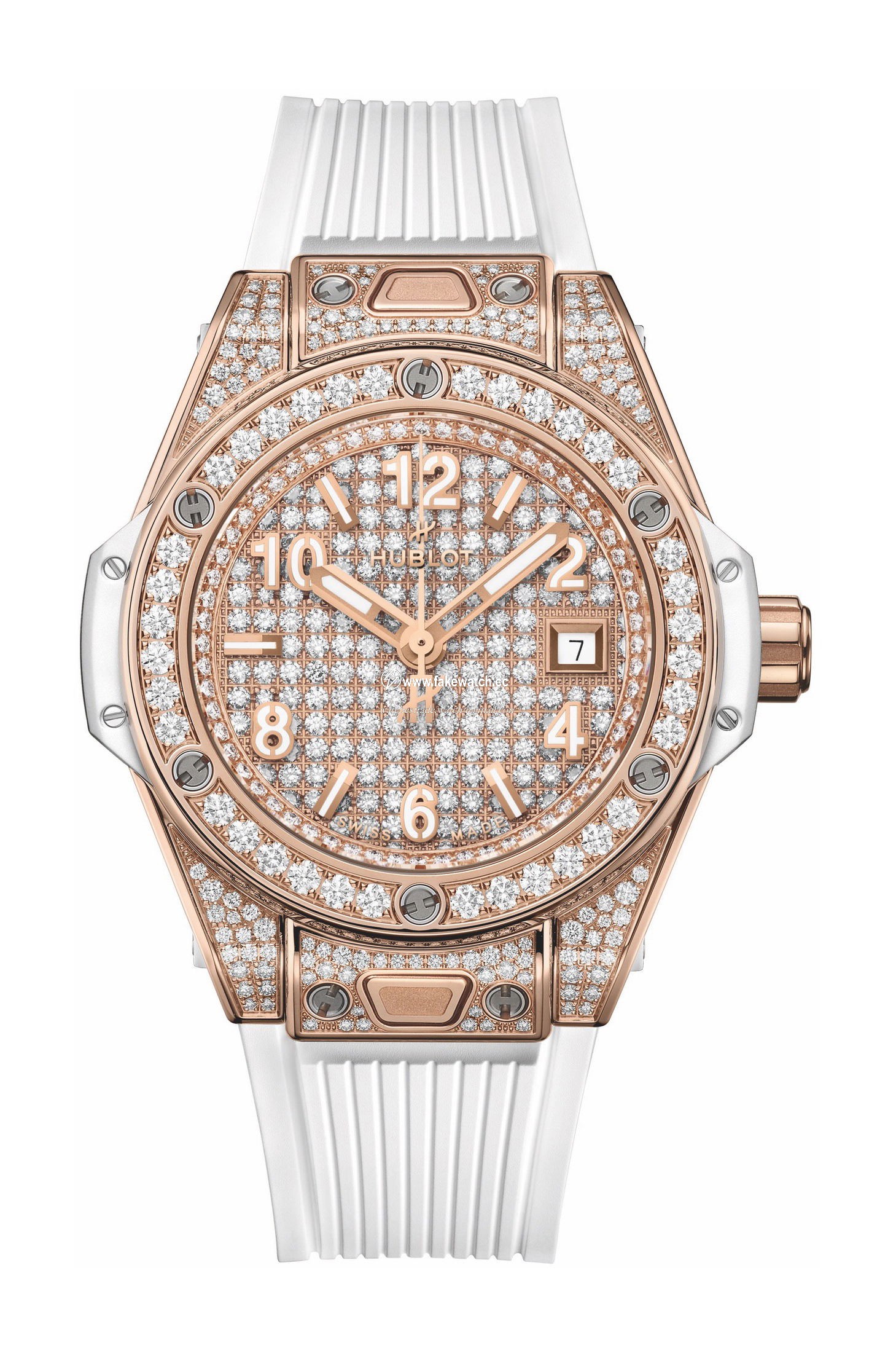 Hublot Big Bang One Click King Gold White Full Pave 485.OE.9000.RW.1604