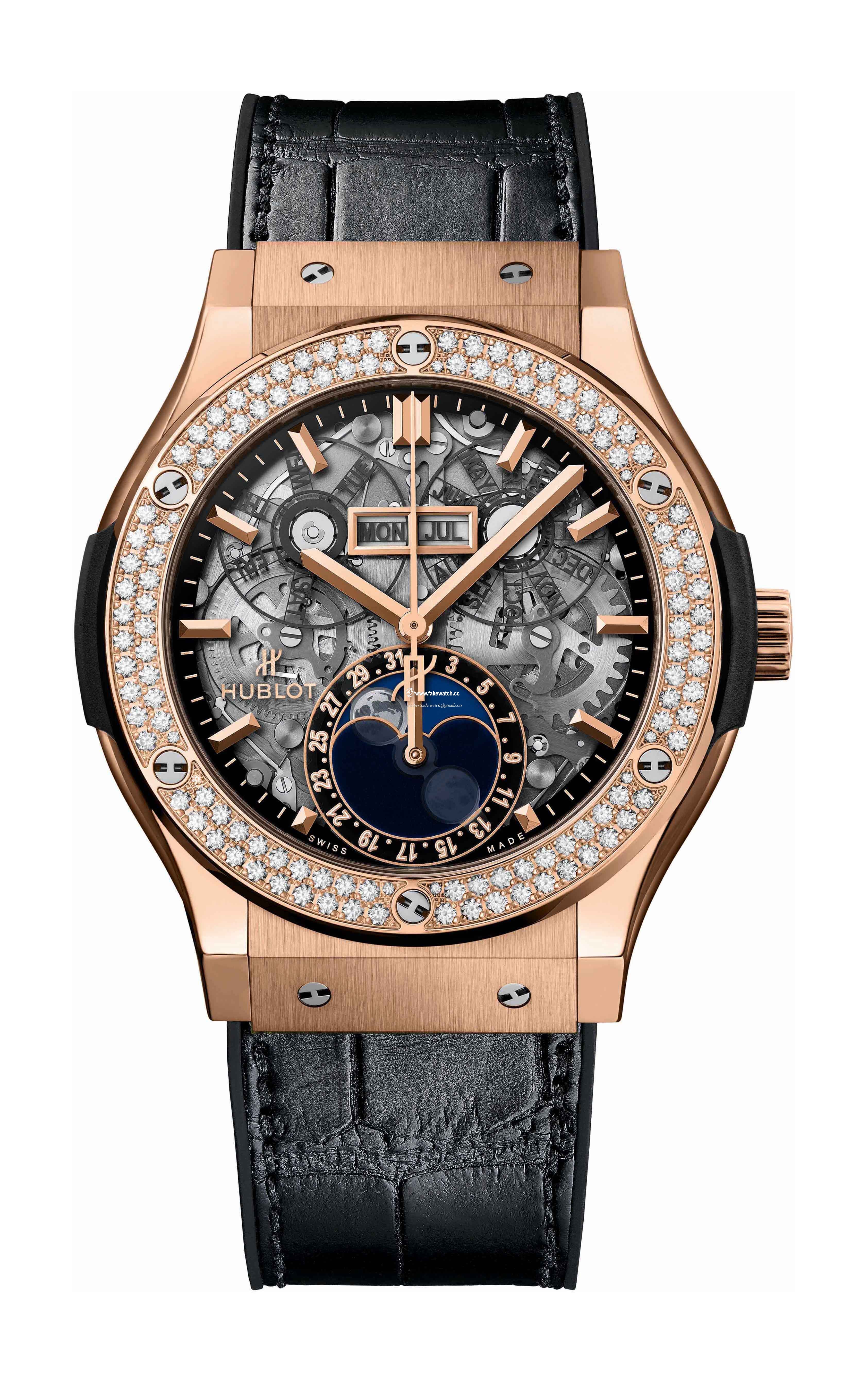 Hublot Classic Fusion AeroFusion Moonphase King Gold Diamonds 547.OX.0180.LR.1104