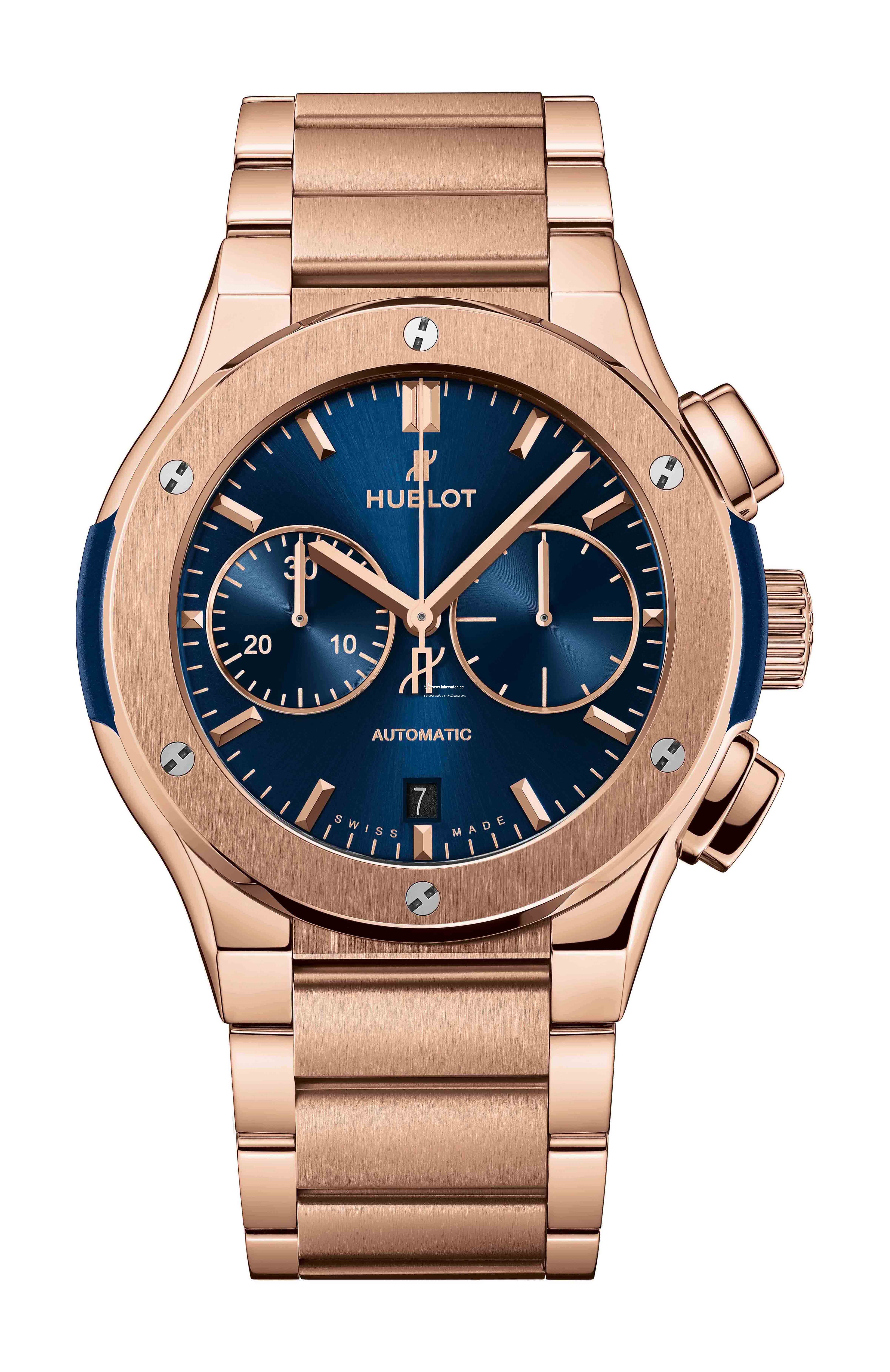 Hublot Classic Fusion Blue Chronograph King Gold Bracelet 520.OX.7180.OX