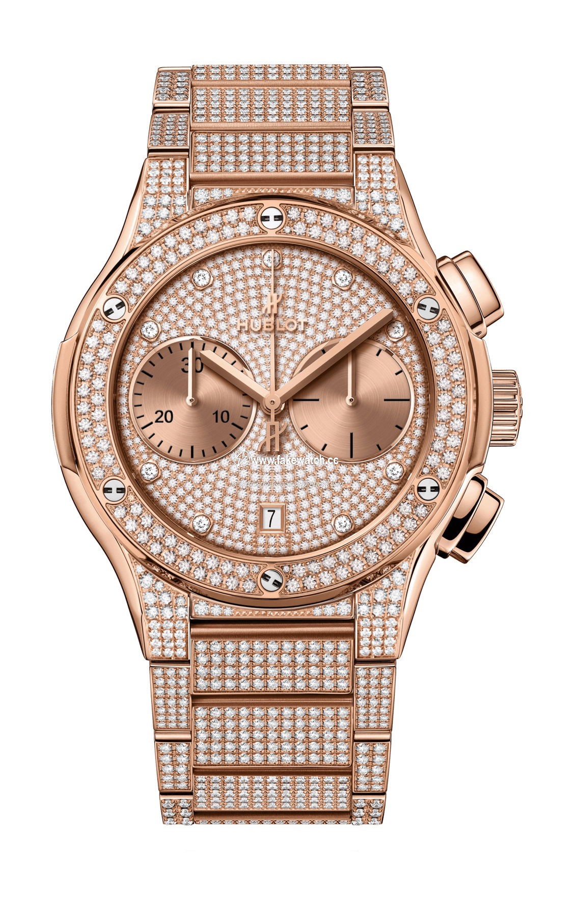 Hublot Classic Fusion Chronograph King Gold Full Pave Bracelet 520.OX.9010.OX.3704