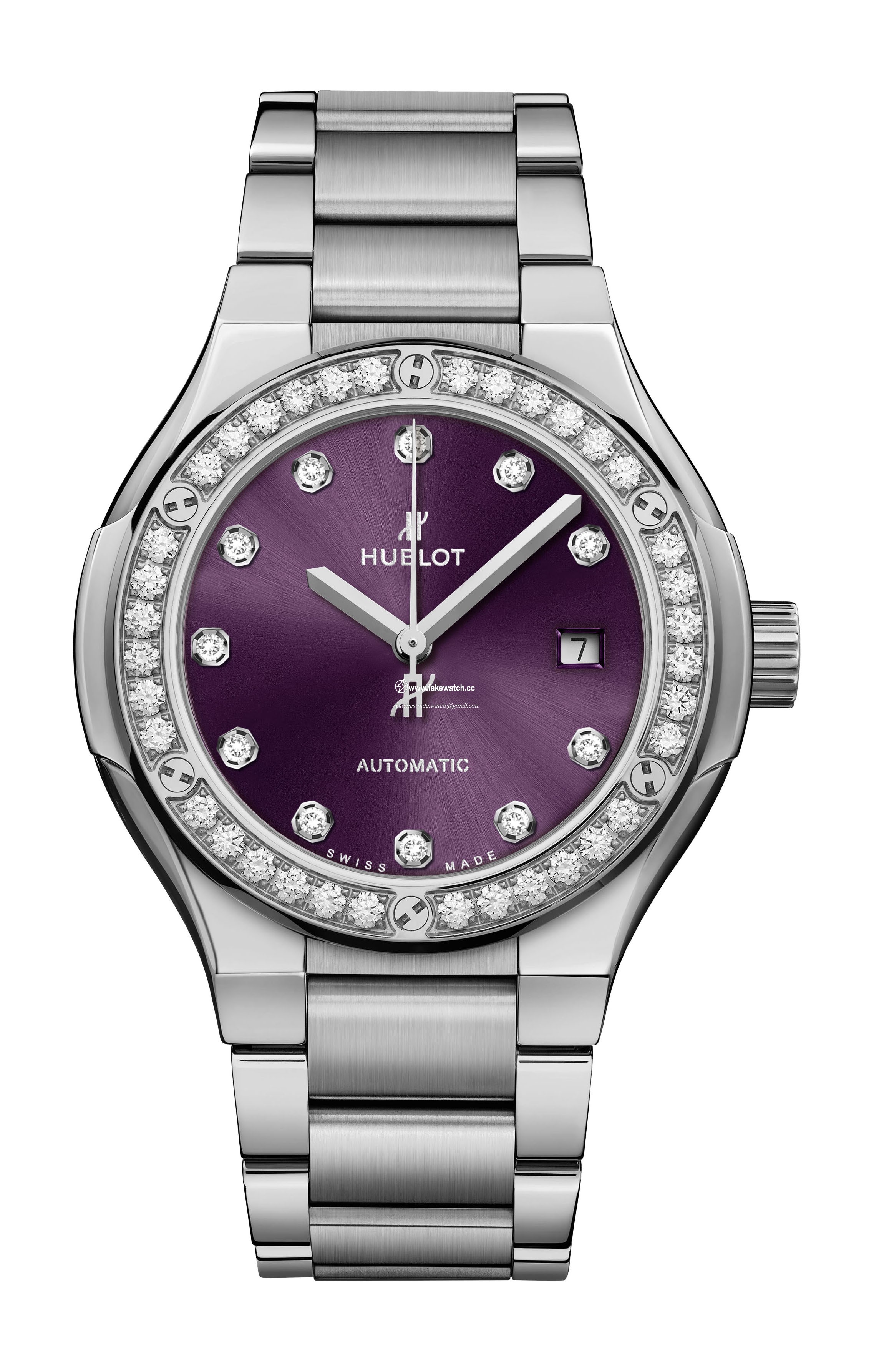 Hublot Classic Fusion Titanium Purple Diamonds Bracelet 585.NX.897V.NX.1204
