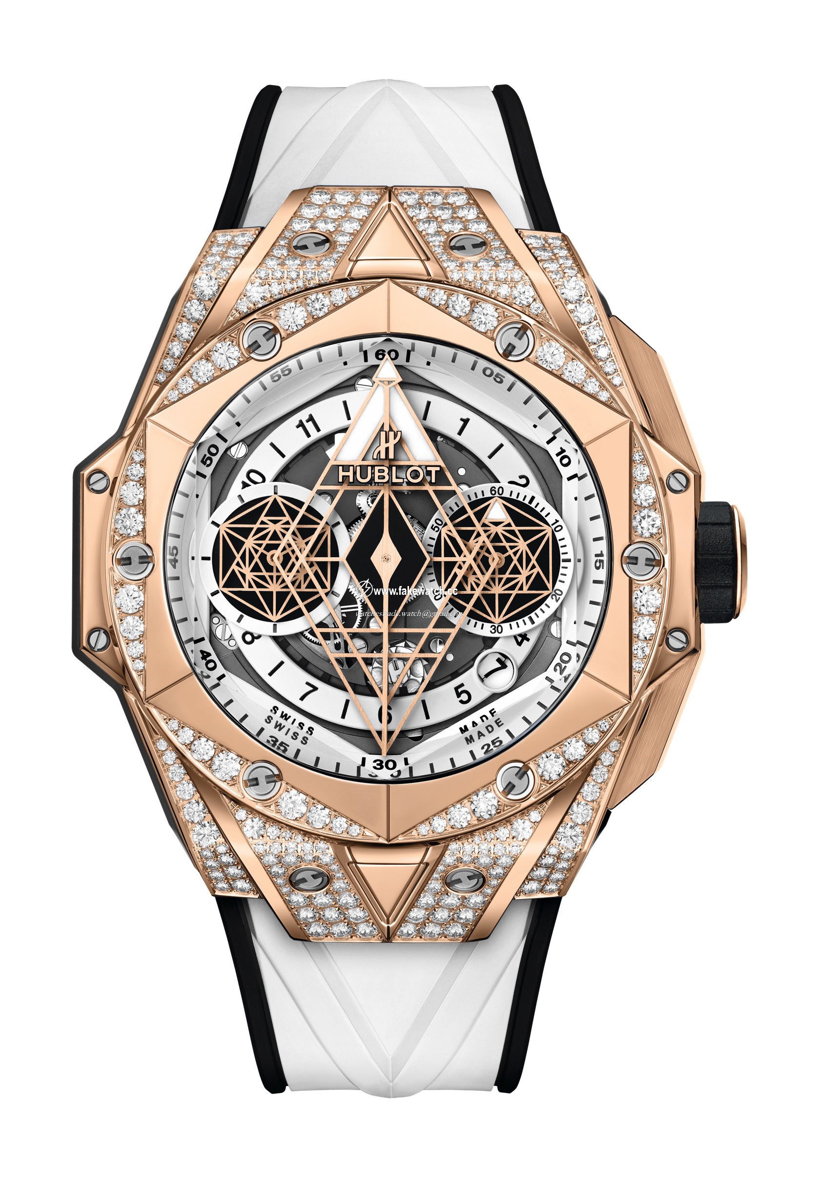 Hublot Sang Bleu II King Gold White Pave 418.OX.2001.RX.1604.MXM20