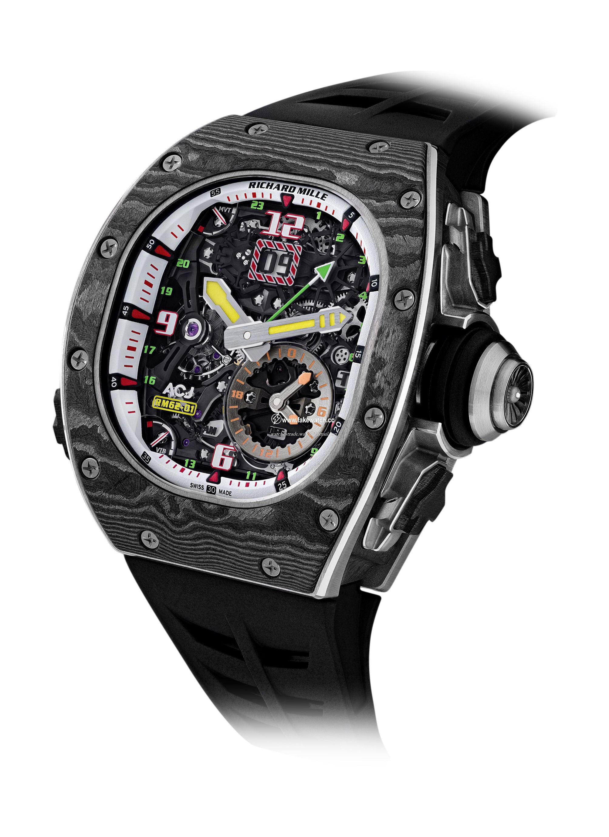Richard Mille RM 62-01 Manual Winding Tourbillon Vibrating Alarm ACJ Limited Edition rm-62-01