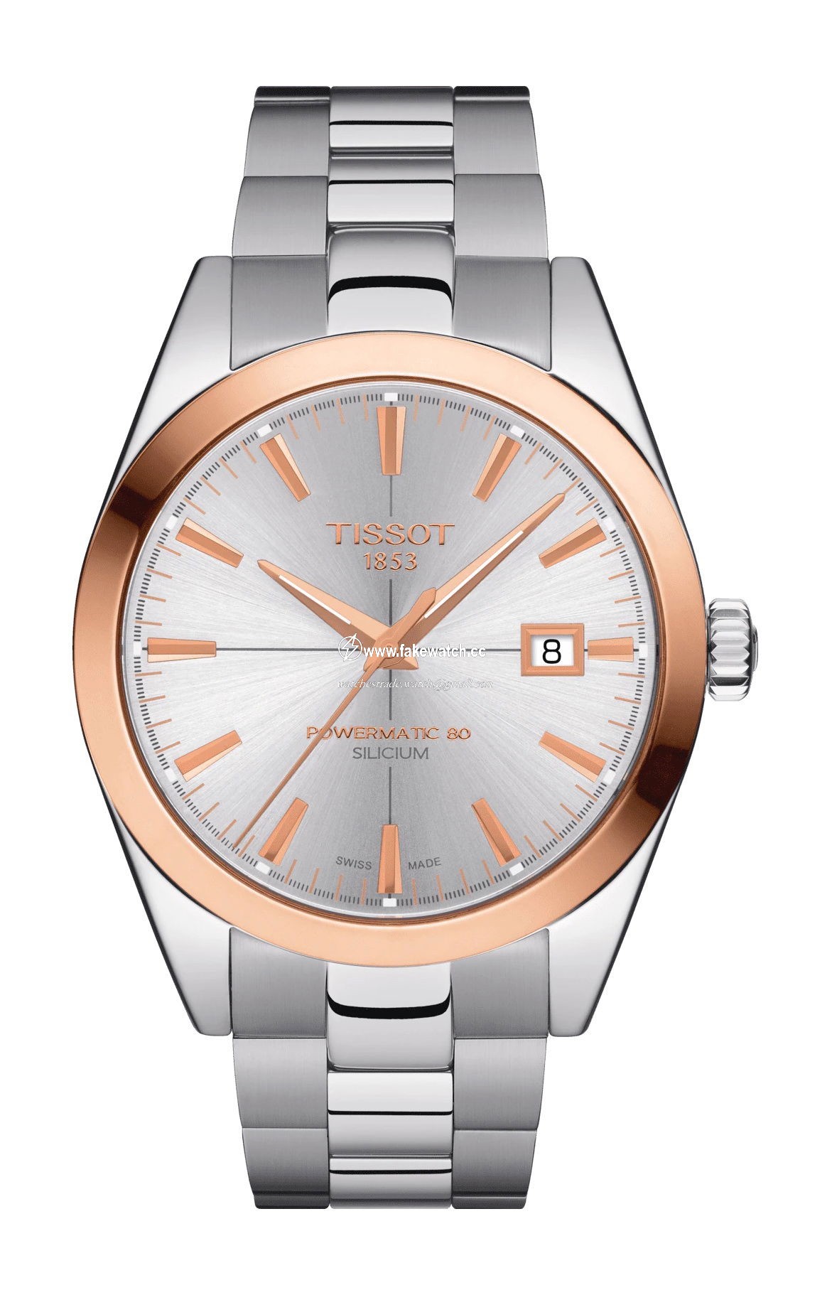 Tissot Gentleman Powermatic 80 Silicium Solid 18K Gold bezel T927.407.41.031.00