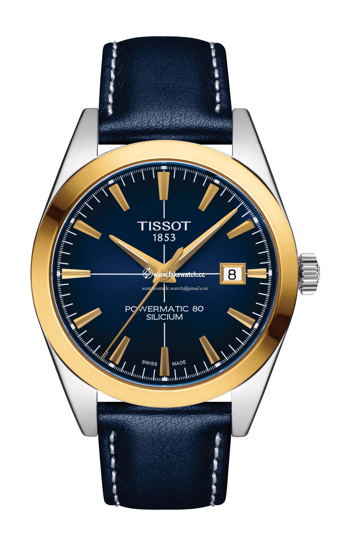 Tissot Gentleman Powermatic 80 Silicium Solid 18K Gold bezel T927.407.46.041.01