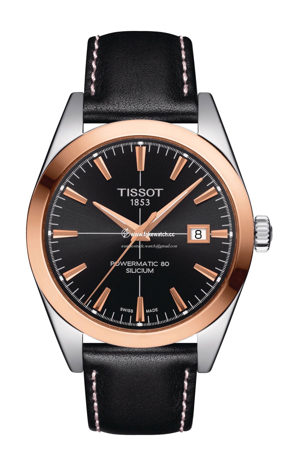 Tissot Gentleman Powermatic 80 Silicium Solid 18K Gold bezel T927.407.46.051.00