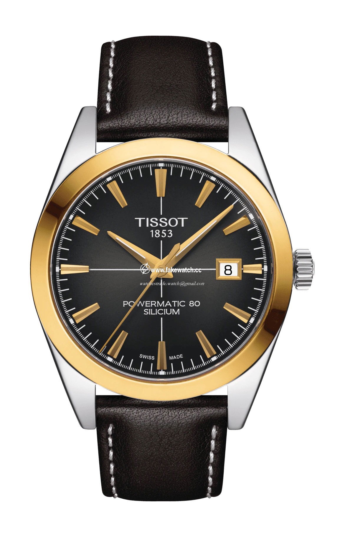 Tissot Gentleman Powermatic 80 Silicium Solid 18K Gold bezel T927.407.46.061.01