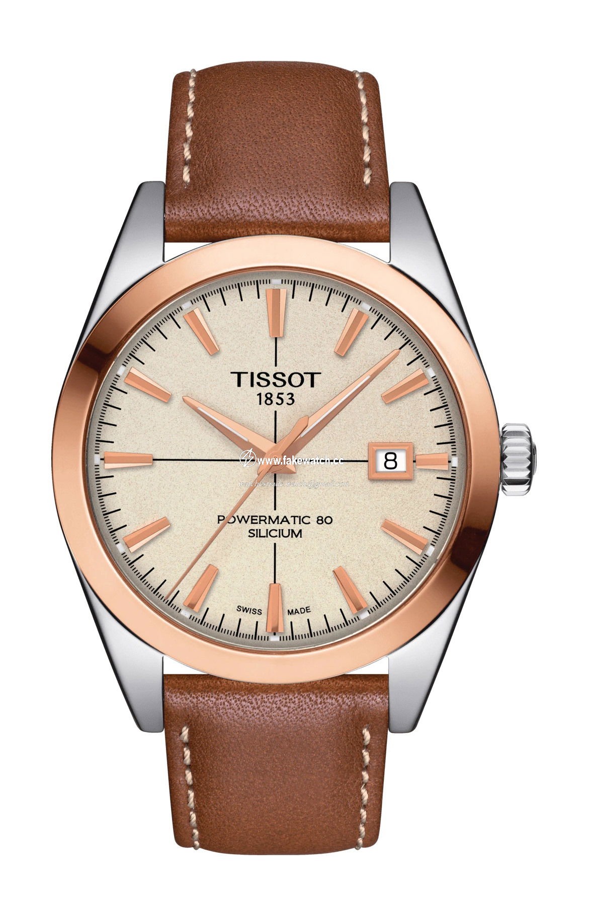 Tissot Gentleman Powermatic 80 Silicium Solid 18K Gold bezel T927.407.46.261.00