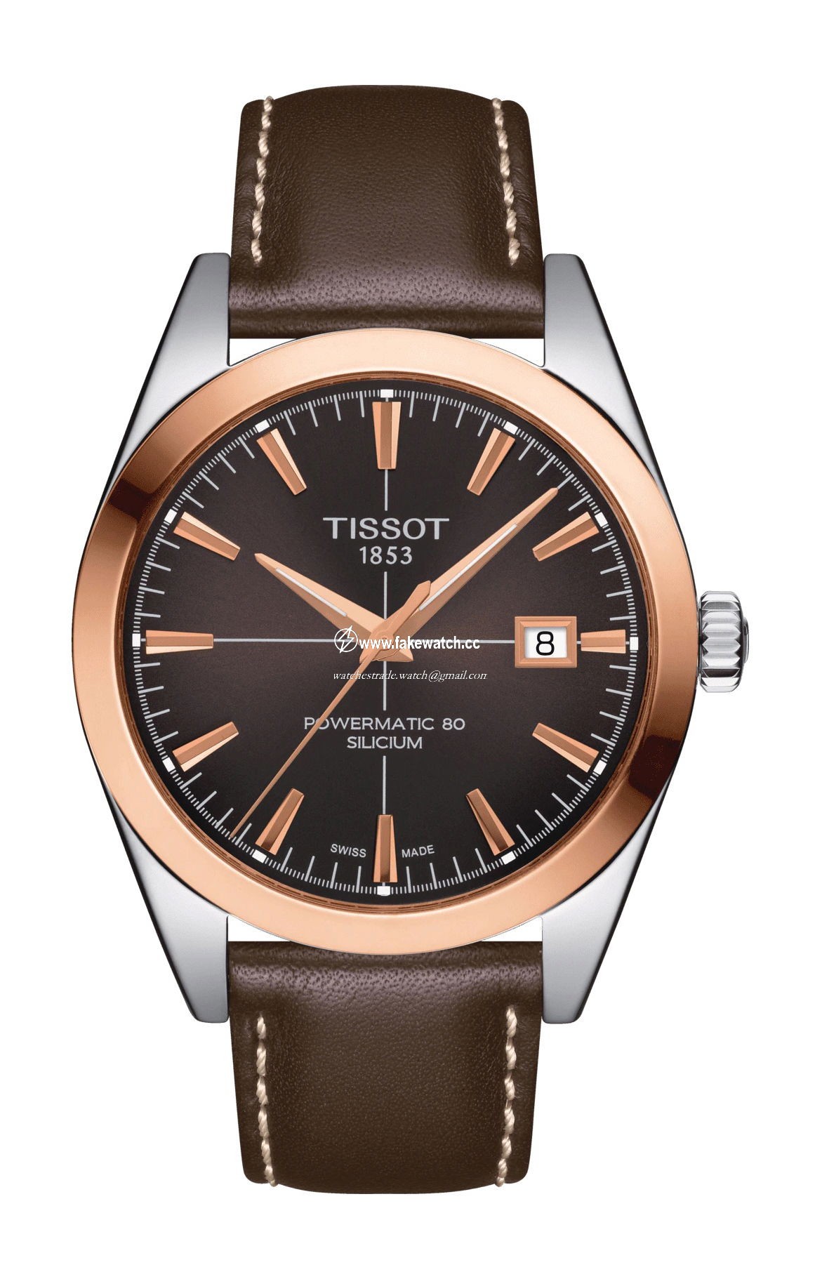 Tissot Gentleman Powermatic 80 Silicium Solid 18K Gold bezel T927.407.46.291.00