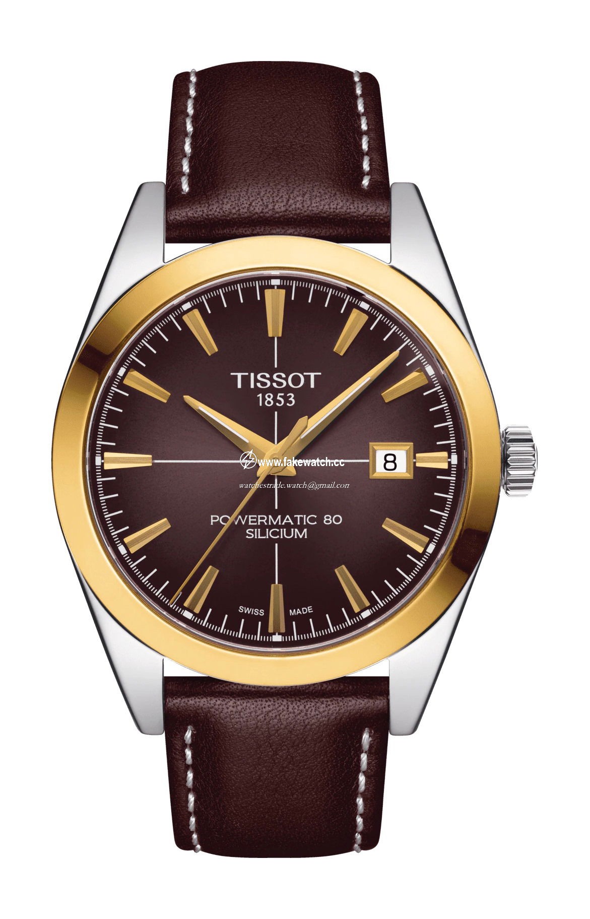 Tissot Gentleman Powermatic 80 Silicium Solid 18K Gold bezel T927.407.46.291.01