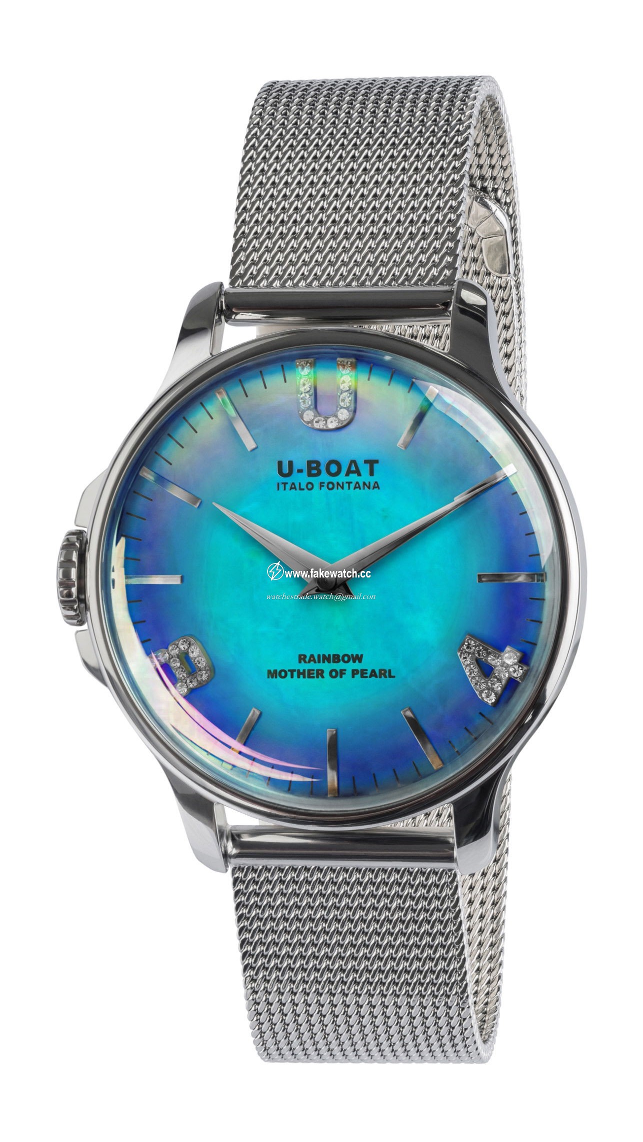 U-Boat Rainbow 38 Blue SS Bracelet 8474/MT