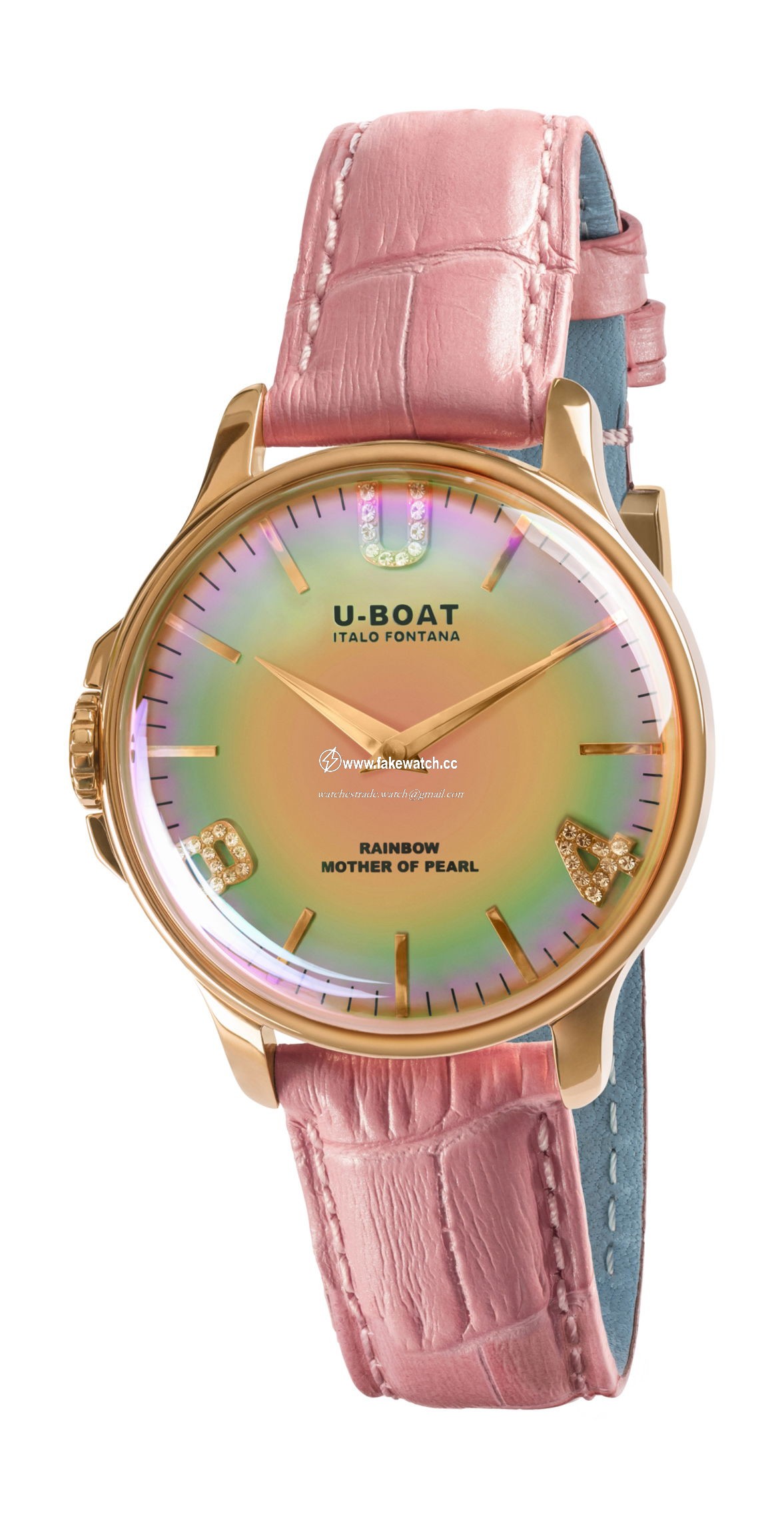 U-Boat Rainbow 38 Pink IP Gold 8473
