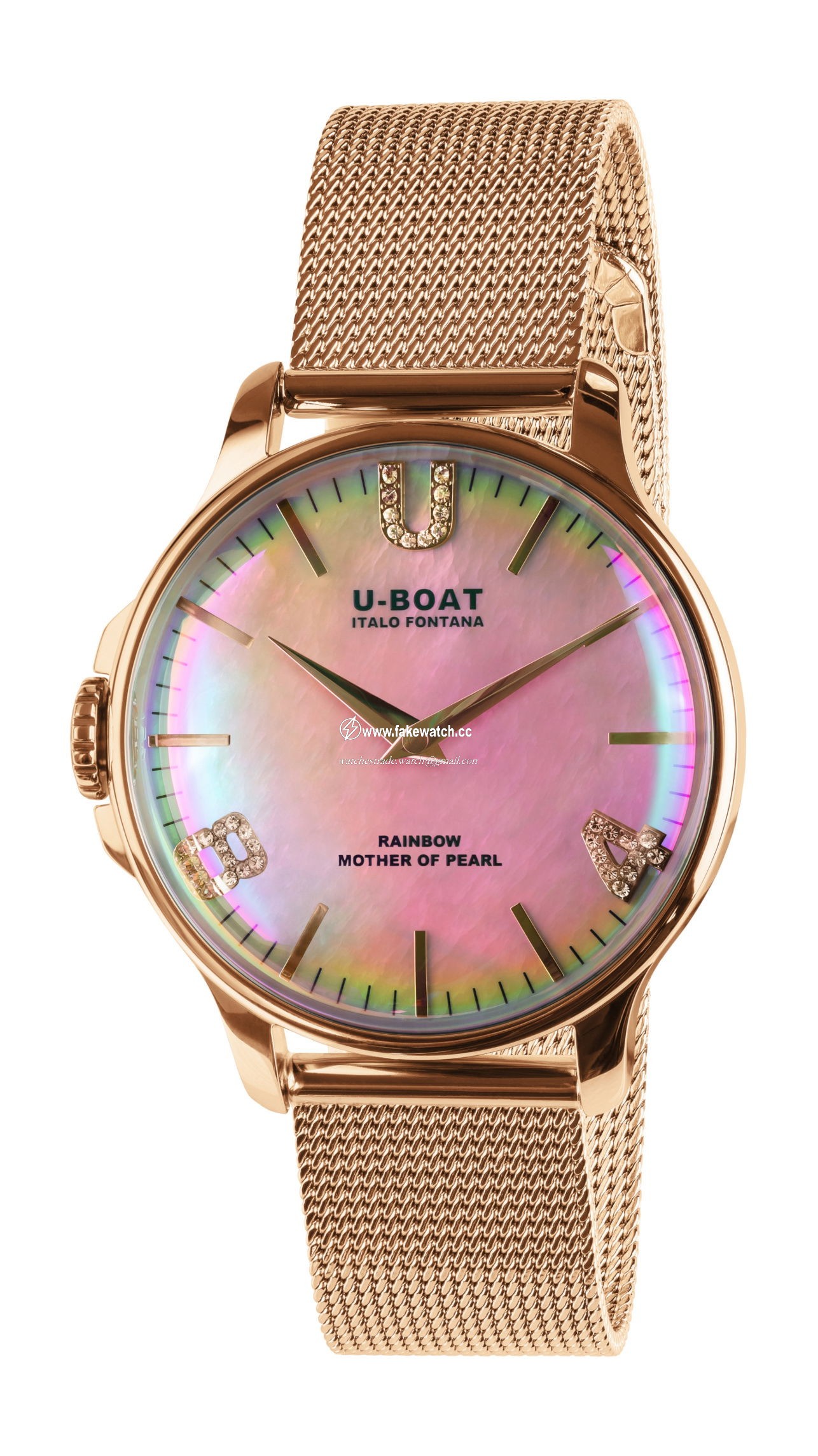 U-Boat Rainbow 38 Pink IP Gold Bracelet 8473/MT